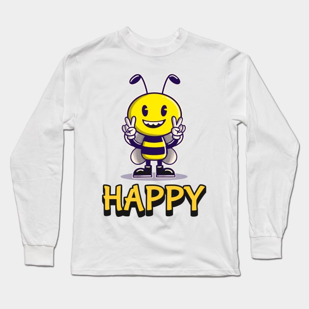 Bee Happy Long Sleeve T-Shirt by Kylie Paul